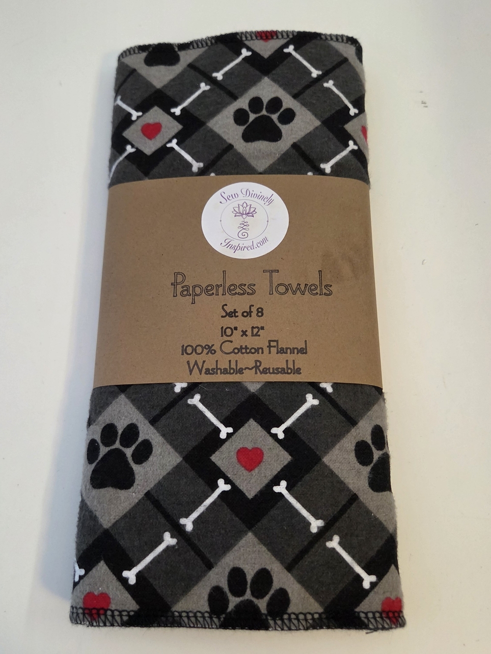 🆕️ Sew Divinely Dog Paw Print Paperless Towels